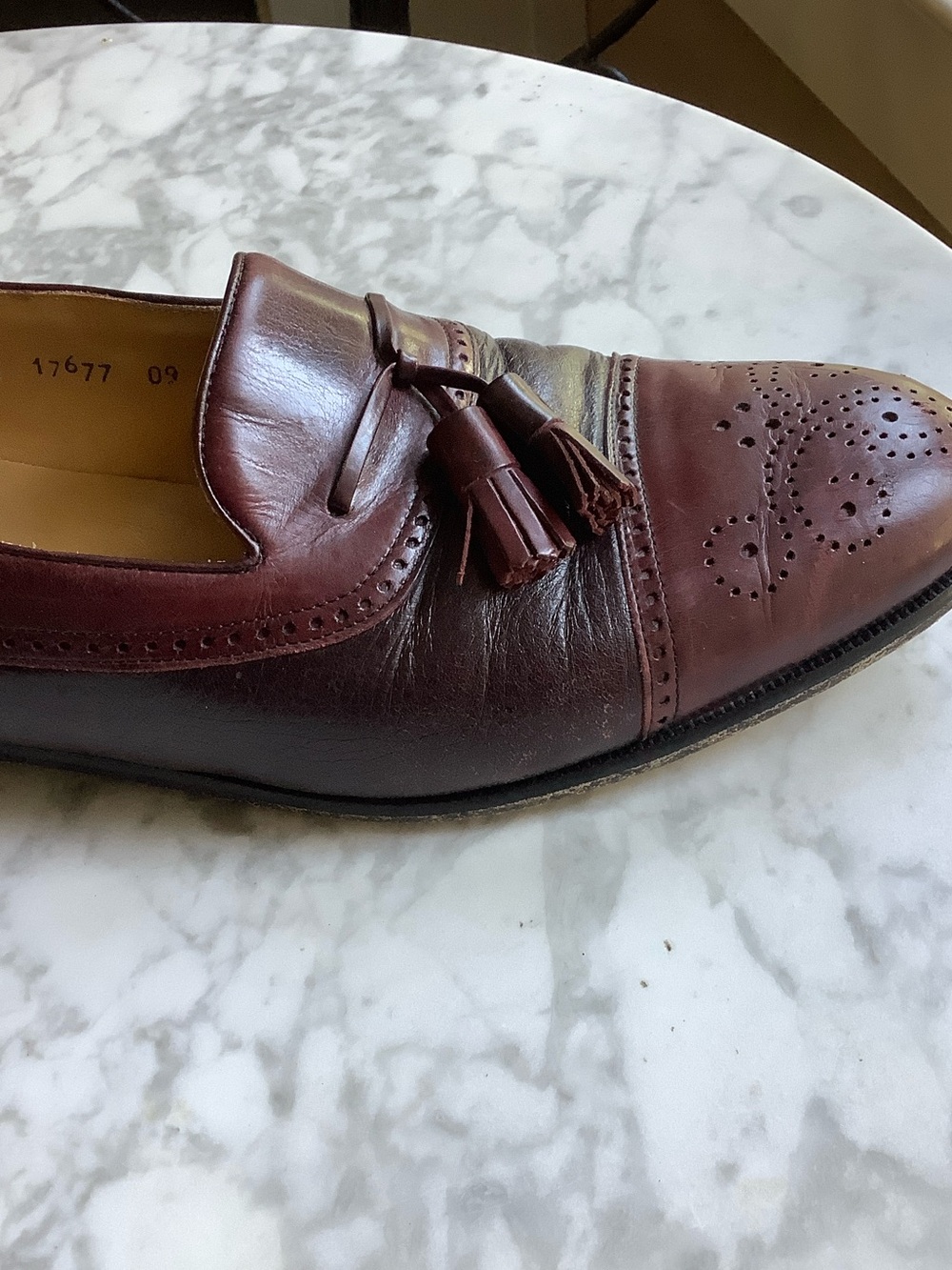 Mezlan Burgundy Tassel Slip-On Loafers - Picture 7 of 13